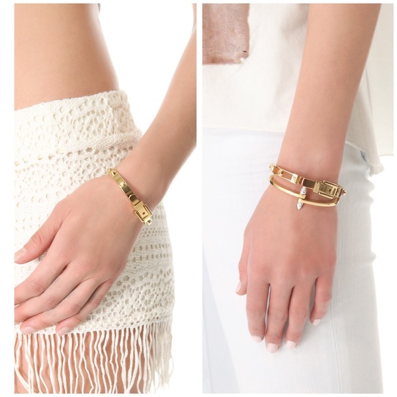 Michael Kors gold buckle bangle bracelet. - Picture 2 of 7